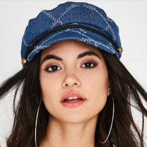 Dolls Kill Blue Denim Newsboy Cap